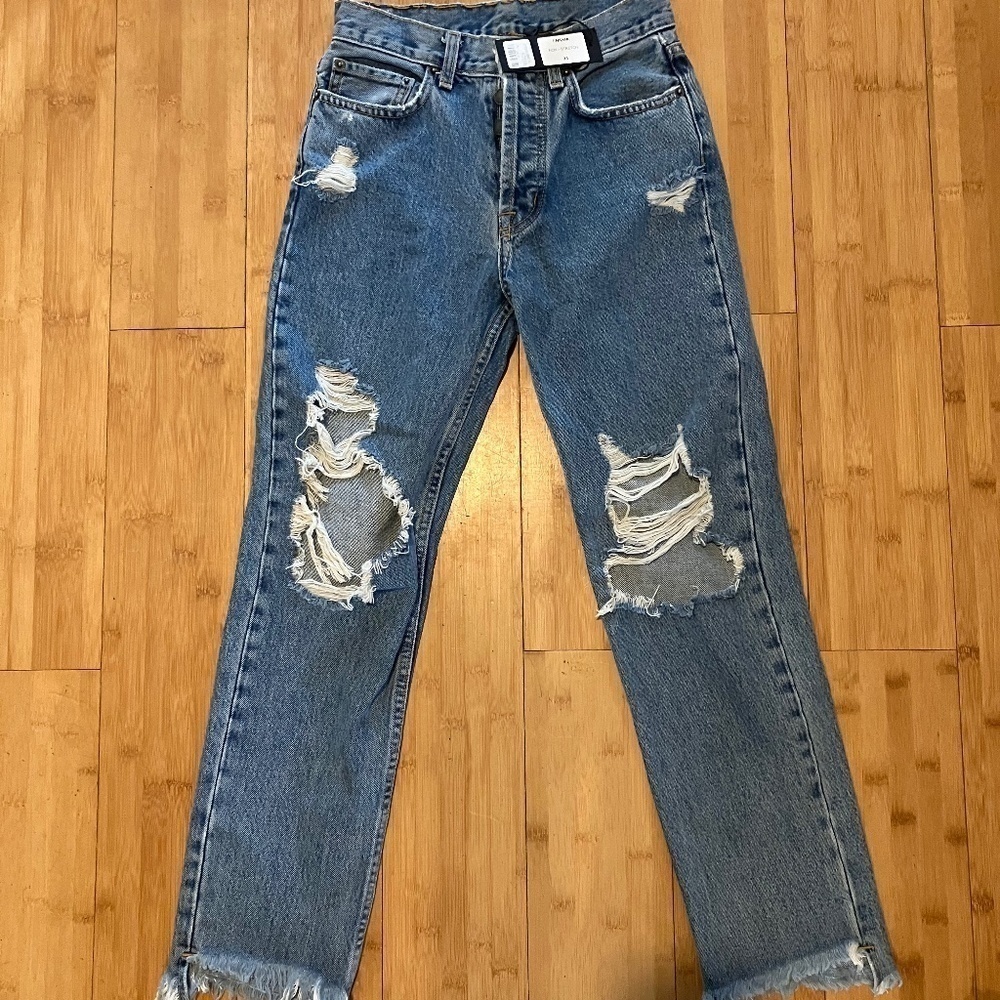 NWT Carmar Emelia Button Fly Distressed Jeans NWT Non-Stretch size 25 - Picture 3 of 6